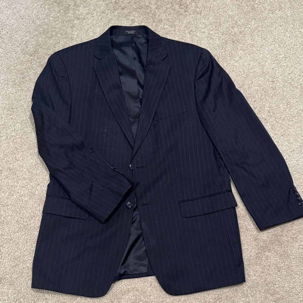 Jones New York Navy Pinstripe Suit Jacket